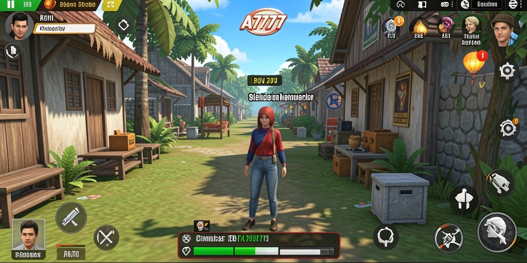 Screenshot utama A7777 menunjukkan gameplay interaktif yang menawan.