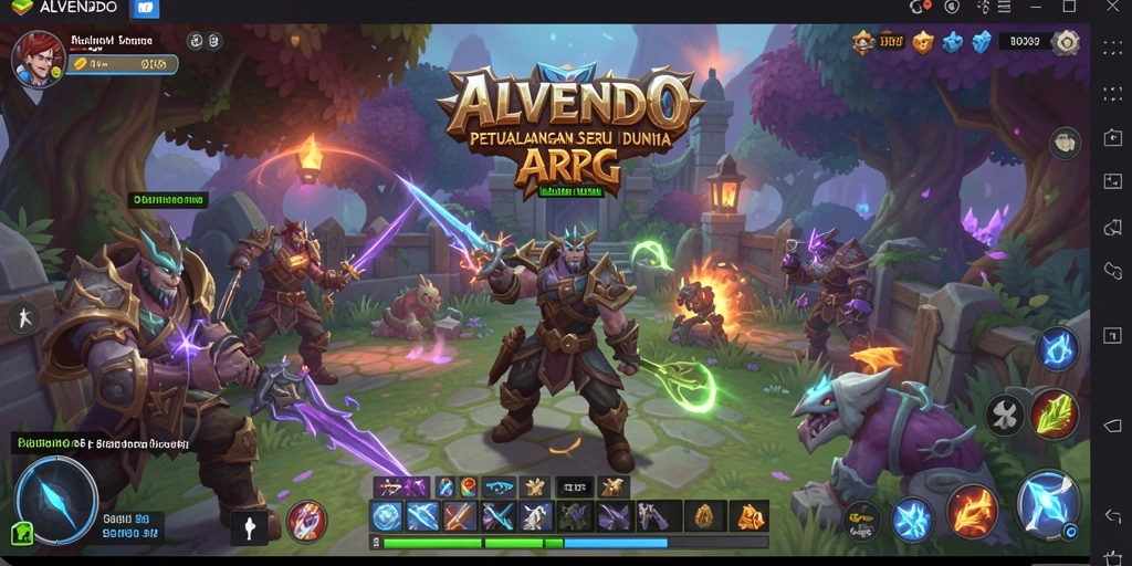 Tampilan gameplay seru dalam ALVENDO yang penuh aksi.