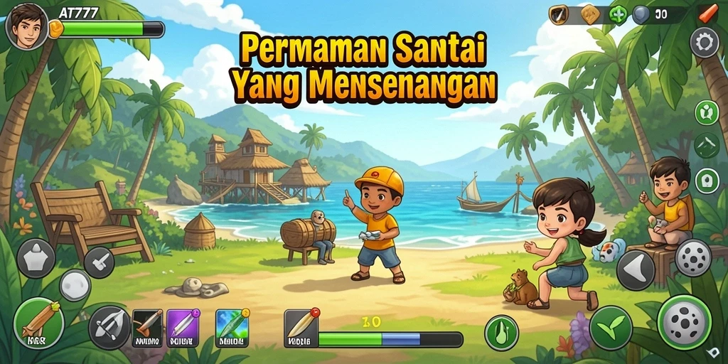 Tampilan gameplay AT777 yang menarik dan penuh warna.