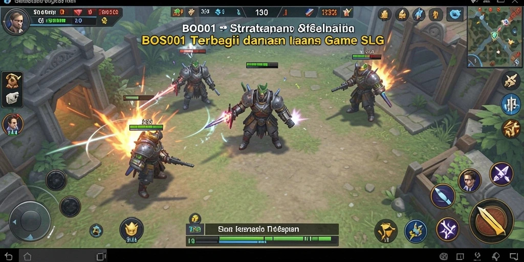 Screenshot gameplay BOS01 menampilkan pertempuran strategis yang mendebarkan.