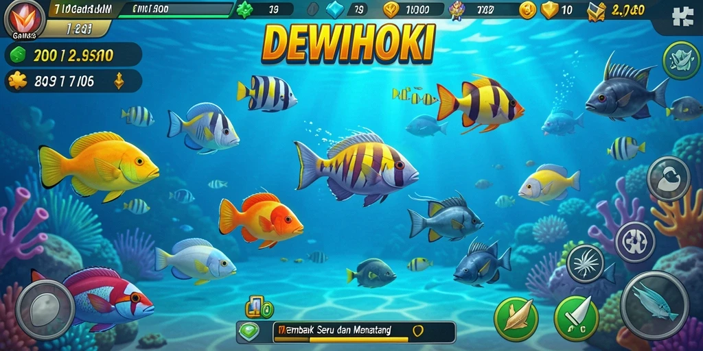 Tangkapan layar DEWIHOKI menunjukkan gameplay Tembak Ikan yang menarik.