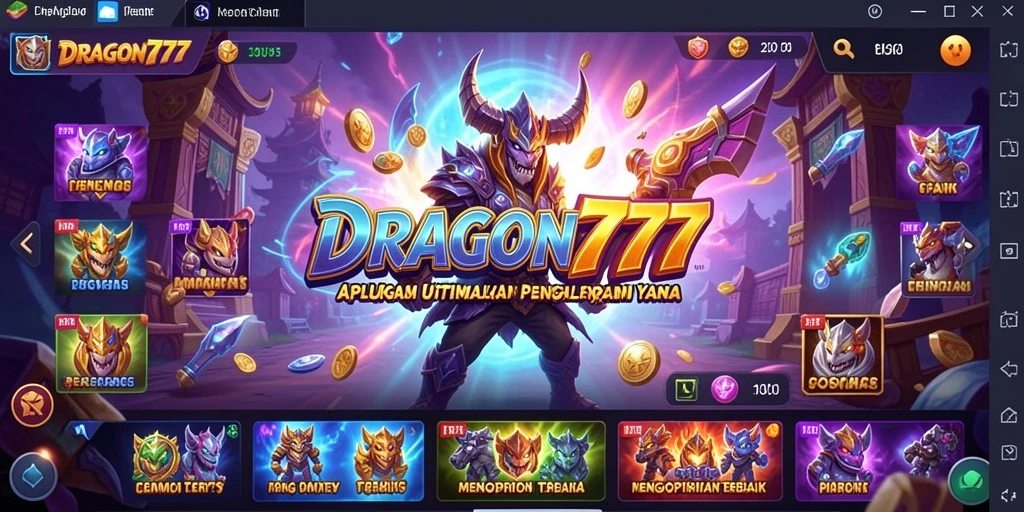 Tampilan antarmuka utama DRAGON777 yang memudahkan akses fitur Utility.