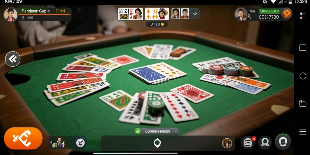 Screenshot KM789 menampilkan gameplay seru permainan Gaple.