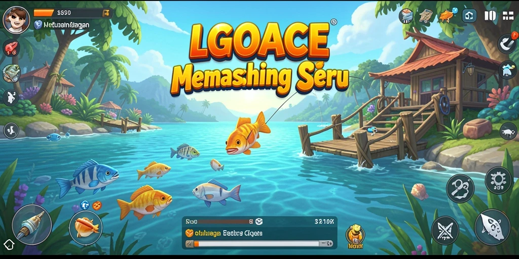 Screenshot gameplay LGOACE menampilkan momen memancing yang seru dan indah.