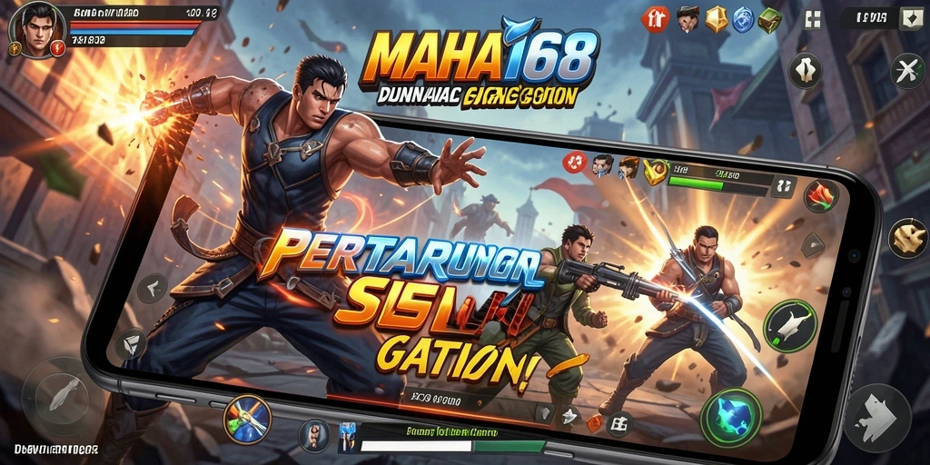 Tampilan gameplay seru dari MAHA168 dengan aksi pertarungan yang menegangkan.