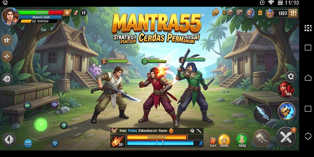 Tampilan gameplay seru di MANTRA55 dengan strategi yang mendebarkan.