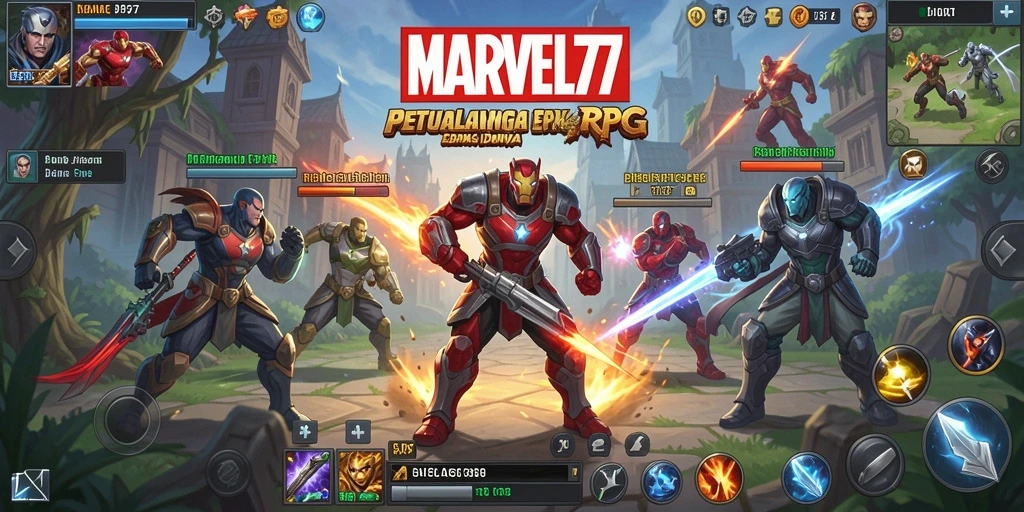 Tampilan gameplay RPG yang mengasyikkan di MARVEL77.