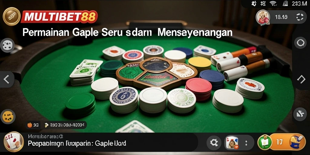 Screenshot gameplay Gaple di MULTIBET88 menampilkan serunya permainan kartu.