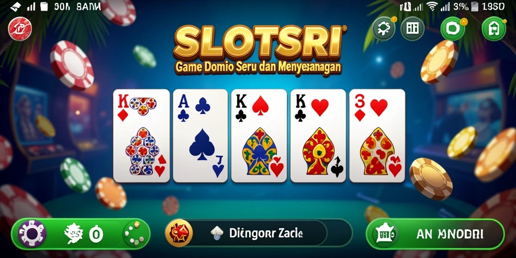 Tampilan gameplay seru SLOTSRI dengan domino yang menantang.