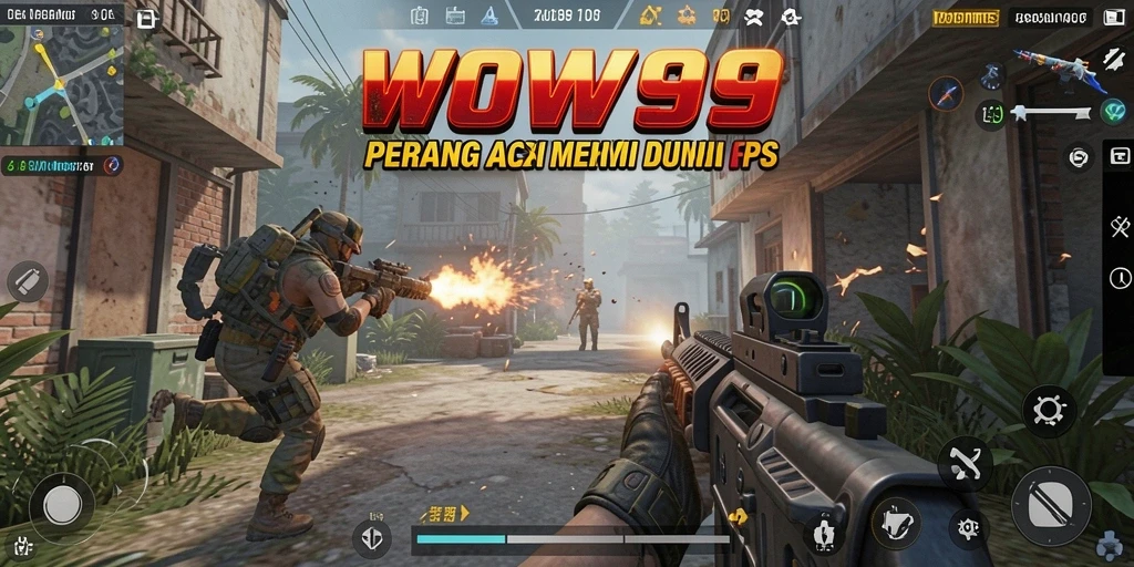 Tangkapan layar WOW99 menampilkan aksi seru dalam permainan FPS.