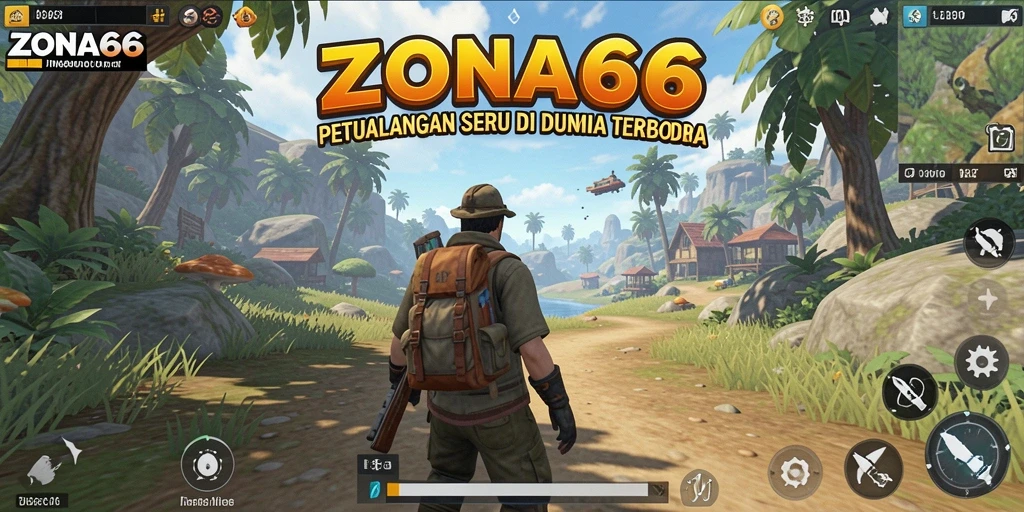 Tampilan gameplay ZONA66 yang seru dan penuh warna.